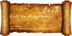 Csépe Krisztina névjegykártya