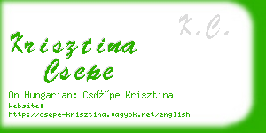 krisztina csepe business card